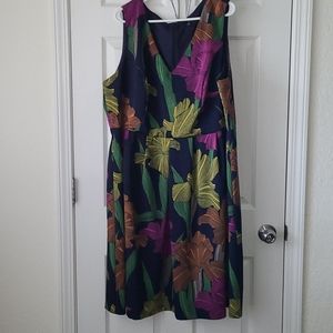 Floral scuba material dress